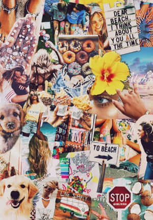 Beach Collage Hot Summer Mood Wallpaper