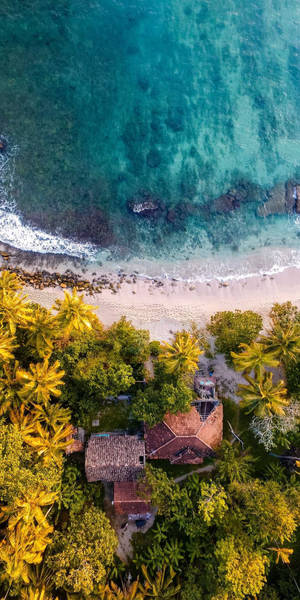 Beach House Aerial View Wallpaper