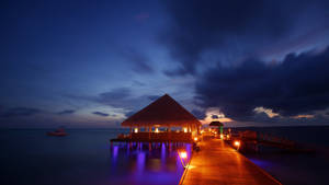 Beach Night At Maldives Wallpaper