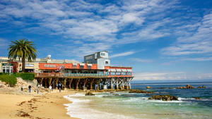 Beach View Of Cannery Row Wallpaper