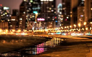 Beachside Street Lights Wallpaper