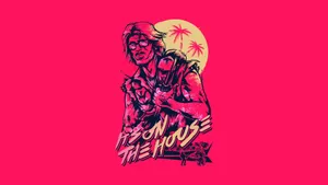Beard Hotline Miami Pink Wallpaper