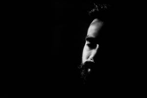 Bearded Guy With Monochromatic Filter Effect Wallpaper