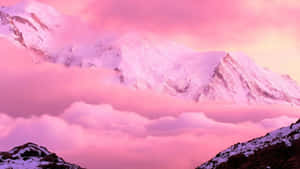 Beautiful Aesthetic Pink Mountains Wallpaper