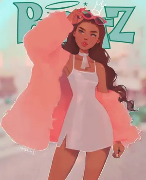 Beautiful Black Girl Cartoon Wallpaper