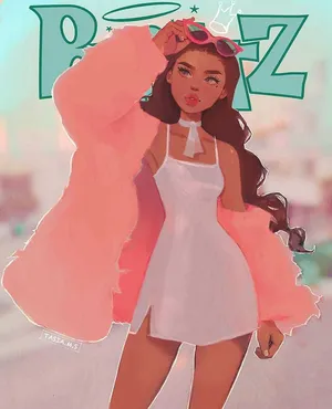 Beautiful Black Woman Bratz Artwork Wallpaper