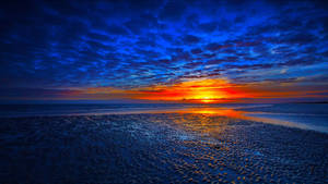 Beautiful Blue And Orange Sunset Wallpaper