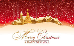 Beautiful Christmas And New Year Greeting Wallpaper