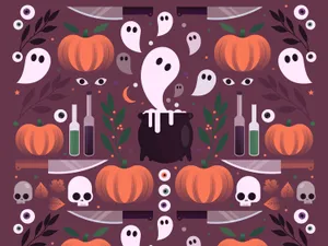 Beautiful Halloween Doodles Wallpaper
