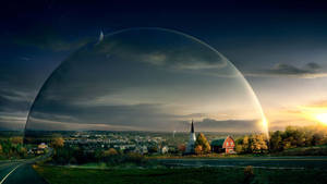Beautiful Hd Domed Small Town Wallpaper