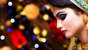 Beautiful Indian Woman Side Profile Wallpaper