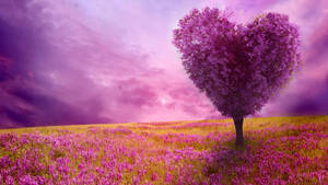 Beautiful Lavender Heart Tree Wallpaper