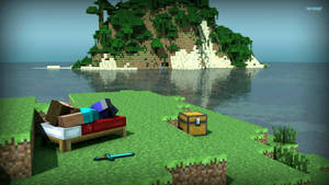 Beautiful Minecraft Small Island Wallpaper