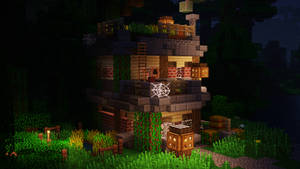 Beautiful Minecraft Stone Warehouse Wallpaper