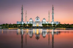 Beautiful Mosque Sheikh Zayed Dusk Wallpaper