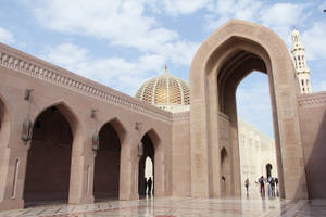 Beautiful Mosque Sultan Qaboos Arches Wallpaper