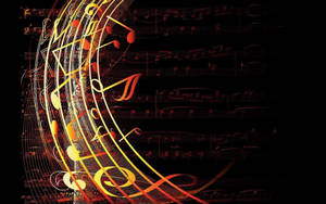 Beautiful Music Glowing Musical Notes Wallpaper