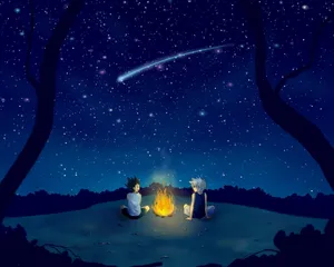Beautiful Night With Killua And Gon Wallpaper