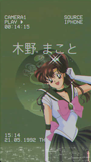 Beautiful Sailor Jupiter Standing Valiantly In Her Iconic Sailor Suit Wallpaper