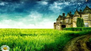 Beautiful Scenery Old House Wallpaper