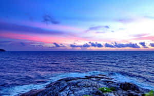 Beautiful Sea Morning Blue Hour Wallpaper