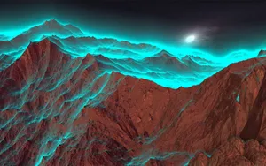 Beautiful Space Themed Mountains Wallpaper