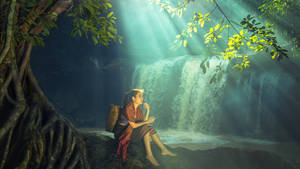 Beautiful Thailand Woman Rainforest Wallpaper