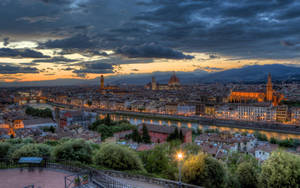 Beautiful Tuscany River At Night Wallpaper