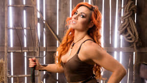 Becky Lynch Holding A Pitchfork Wallpaper