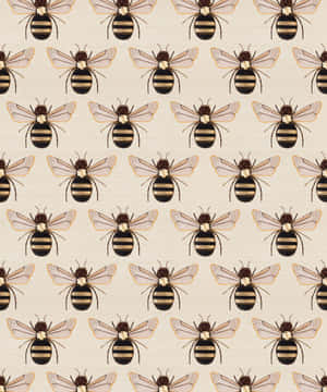 Bee In A Field Of Wildflowers Wallpaper