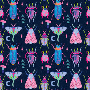 Beetle And Other Insects Artwork Wallpaper