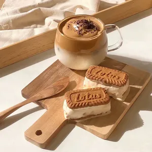 Beige Aesthetic Coffee Latte And Cookies Wallpaper