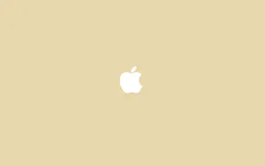Beige Apple Emblem Wallpaper