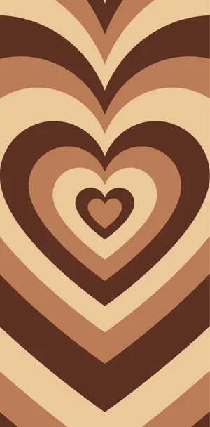 Beige Brown Aesthetic Optical Art Wallpaper