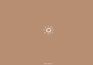 Beige Brown Aesthetic Sun Art Wallpaper