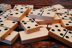 Beige Domino Tiles Wallpaper