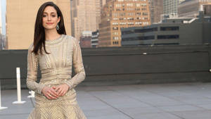 Beige Dress Emmy Rossum Wallpaper