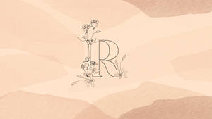 Beige R Alphabet Wallpaper