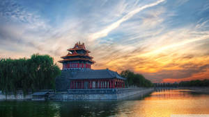 Beijing Forbidden City In Sunset Wallpaper
