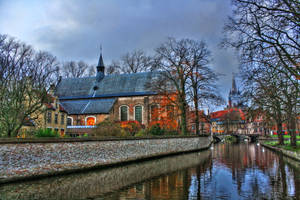 Belgium Monastery Canals Wallpaper