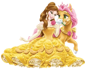 Belle With Pony Wallpaper