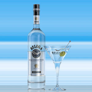 Beluga Vodka Bottle With Beach Martini Wallpaper