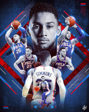 Ben Simmons Collage Wallpaper