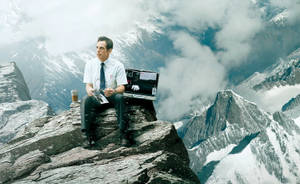 Ben Stiller On A Snowy Mountain Peak Wallpaper