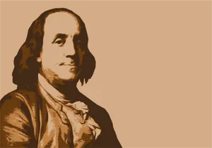 Benjamin Franklin Two-toned Art Wallpaper