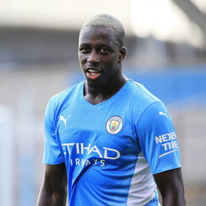 Benjamin Mendy White Etihad Text Wallpaper