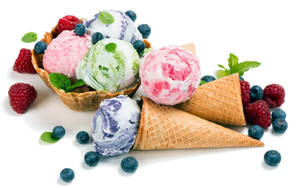 Berries And Ice Cream Wallpaper