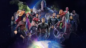 Best Avengers And Thanos With Earths Wallpaper