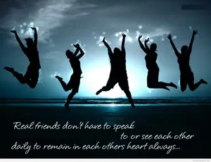 Best Friend Jumping Silhouette Wallpaper