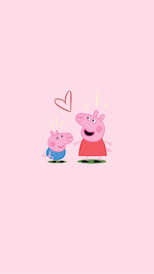 Best Friends Peppa Pig And George Celebrating Together! Wallpaper